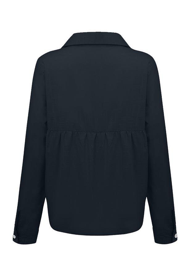 Vrijblijvend damesblouse met linnen kraag - Ademende en stijlvolle bovenkant