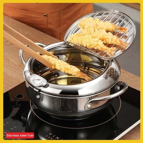 Friteuse met ingebouwde thermometer en deksel - Elke keer perfect frituren