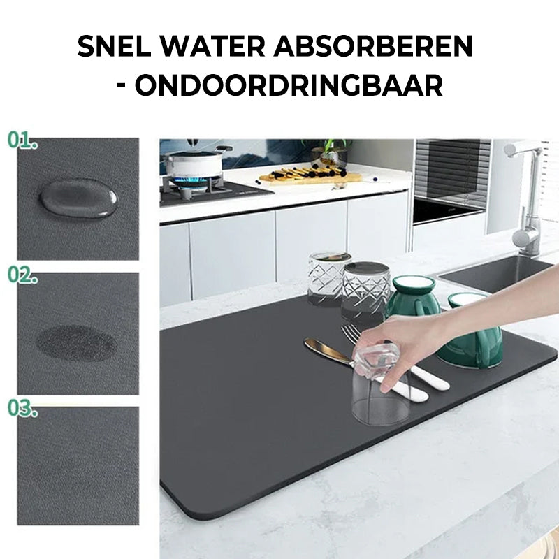 Ultra-absorberende vochtabsorberende afwasmat - houdt je keuken droog