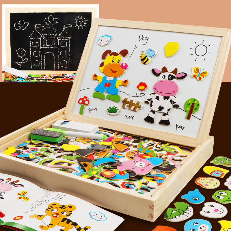 Multifunctioneel houten puzzelbord - Educatief en interactief spelen voor kinderen