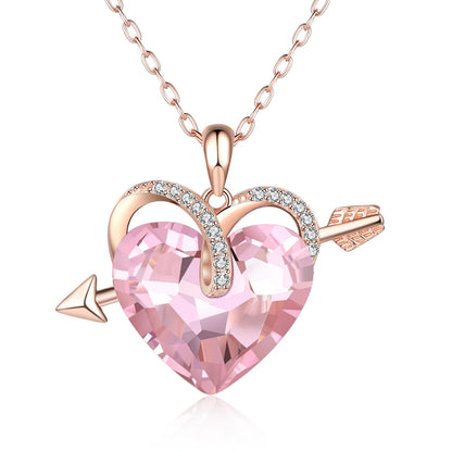 Roze hart ketting