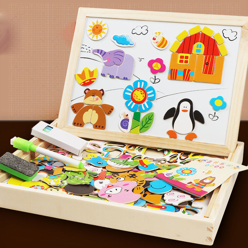 Multifunctioneel houten puzzelbord - Educatief en interactief spelen voor kinderen