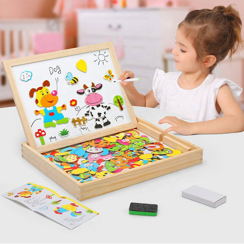 Multifunctioneel houten puzzelbord - Educatief en interactief spelen voor kinderen