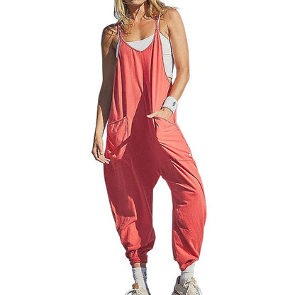 Herfst Vrijblijvend Sling Zak Jumpsuit Voor Vrouwen