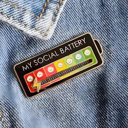 Sociale Batterij Broche Gesp - Trends accessoire voor creatieve zelfexpressie