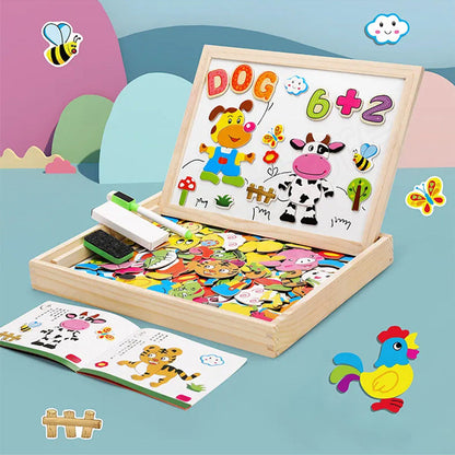 Multifunctioneel houten puzzelbord - Educatief en interactief spelen voor kinderen