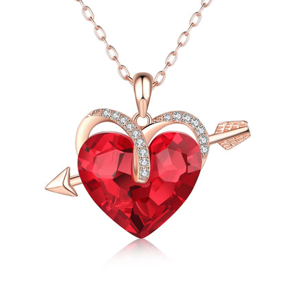 Roze hart ketting