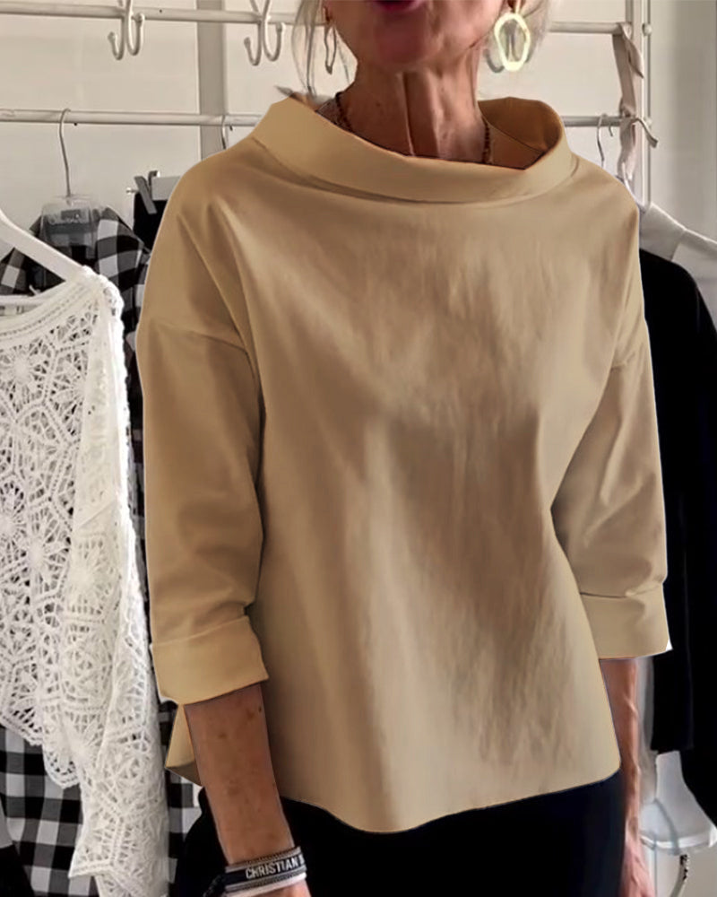 Vrijblijvend Bovenkant met Reverskraag voor Dames - Chic en Comfortabele Dagelijkse Blouse voor Moeiteloze Stijl