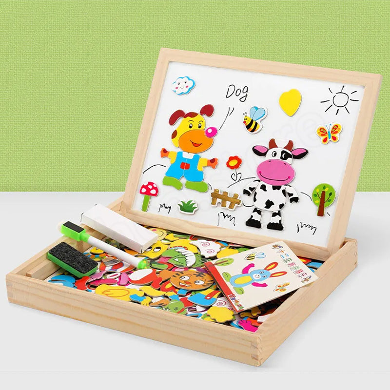 Multifunctioneel houten puzzelbord - Educatief en interactief spelen voor kinderen