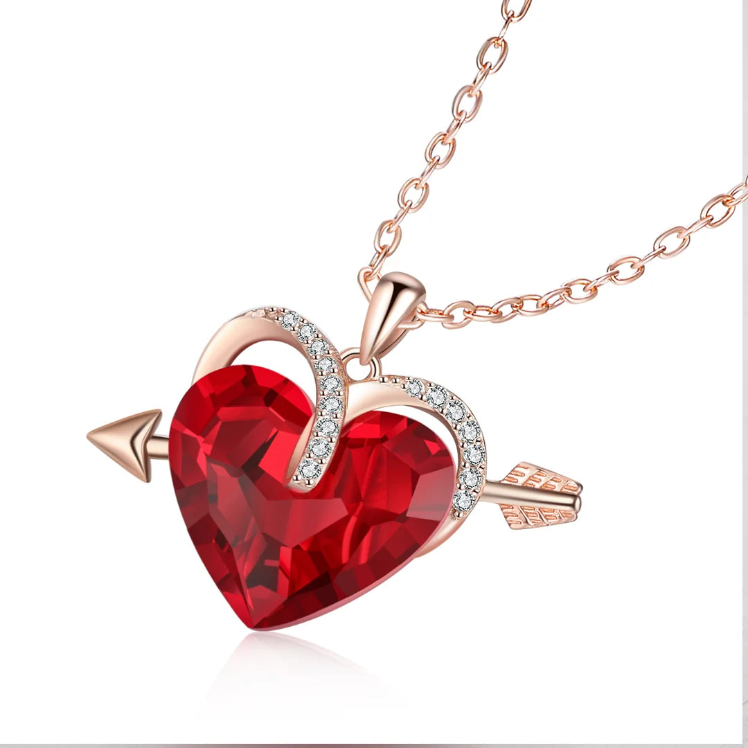 Roze hart ketting