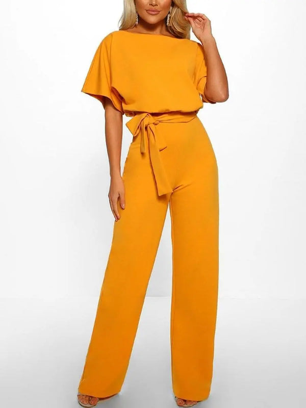 Jumpsuit met korte mouwen voor dames - Omarm Vrijblijvend  Elegantie