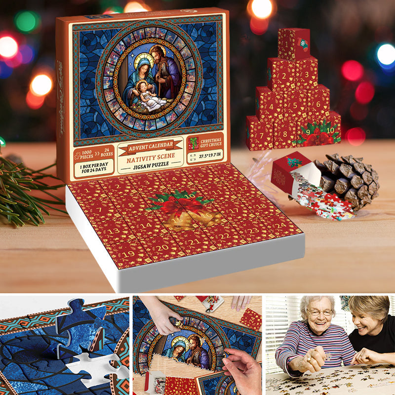 Kerststal Adventskalender Puzzel - Feestelijk familieplezier voor de feestdagen