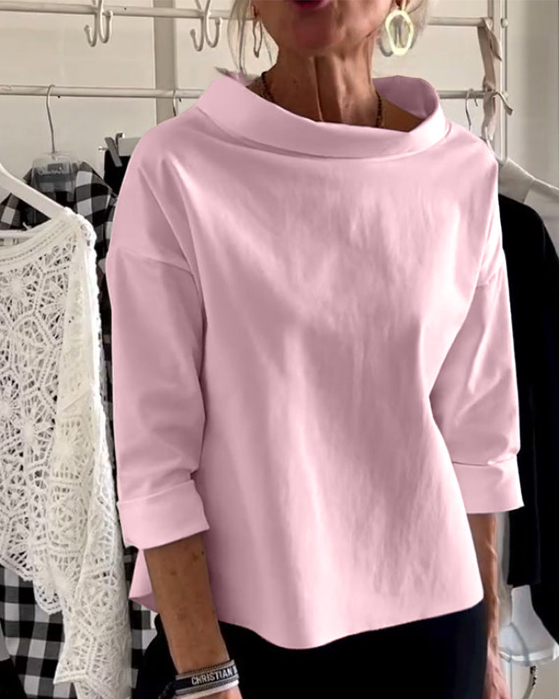 Vrijblijvend Bovenkant met Reverskraag voor Dames - Chic en Comfortabele Dagelijkse Blouse voor Moeiteloze Stijl