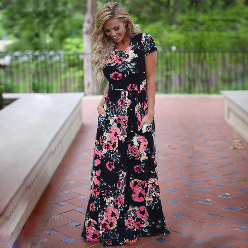 Maxi jurk met bloemenprint voor dames - Perfect voor zomerse dagen