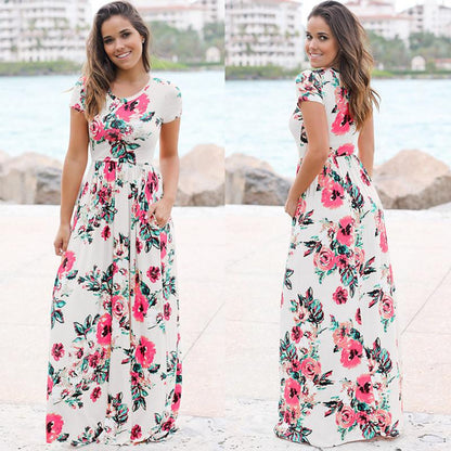 Maxi jurk met bloemenprint voor dames - Perfect voor zomerse dagen