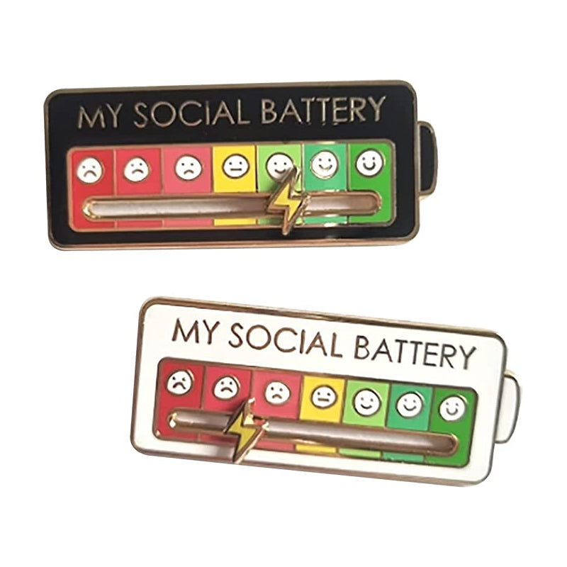 Sociale Batterij Broche Gesp - Trends accessoire voor creatieve zelfexpressie