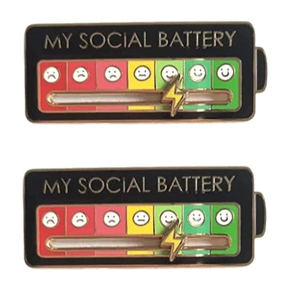 Sociale Batterij Broche Gesp - Trends accessoire voor creatieve zelfexpressie