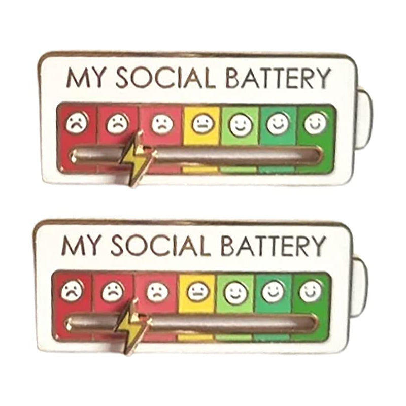 Sociale Batterij Broche Gesp - Trends accessoire voor creatieve zelfexpressie